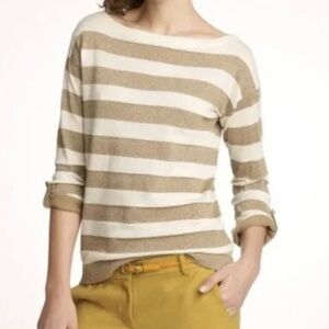 J.Crew Striped Metallic Boatneck Sweater
